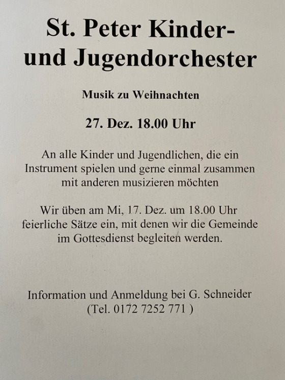 Termine Kinder- und Jugendorchester
